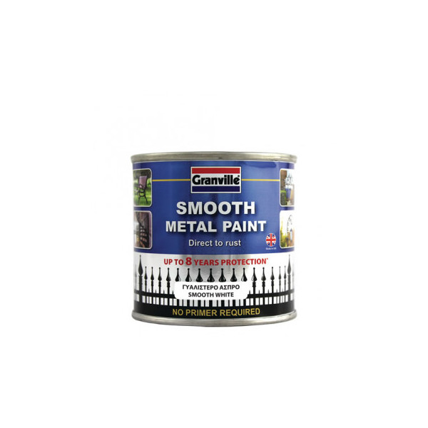 Smooth Metal Paint White 250ml Granville